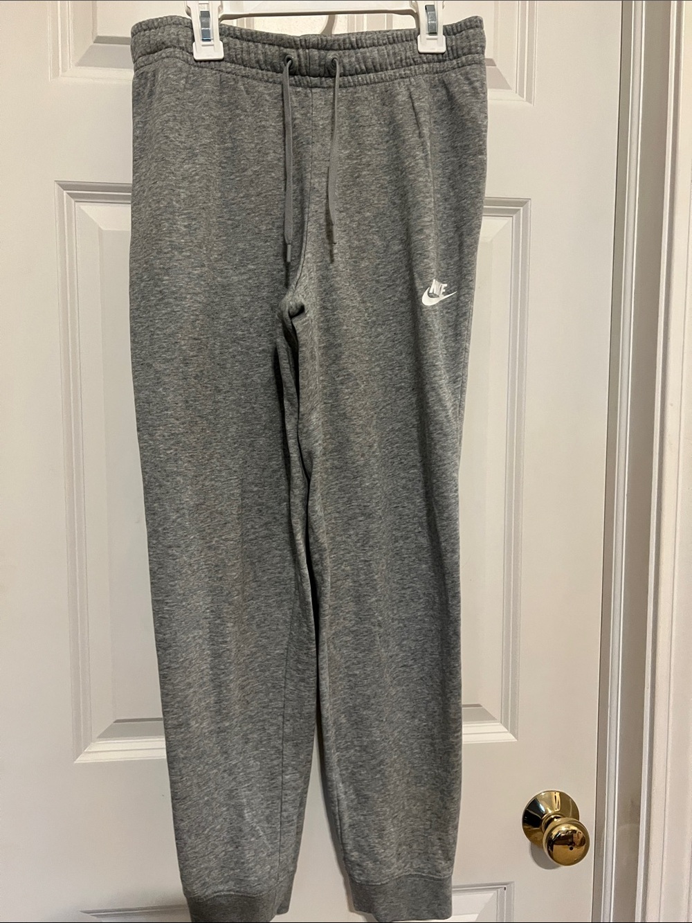 Nike Gray Women's Fleece Joggers with White Swoosh